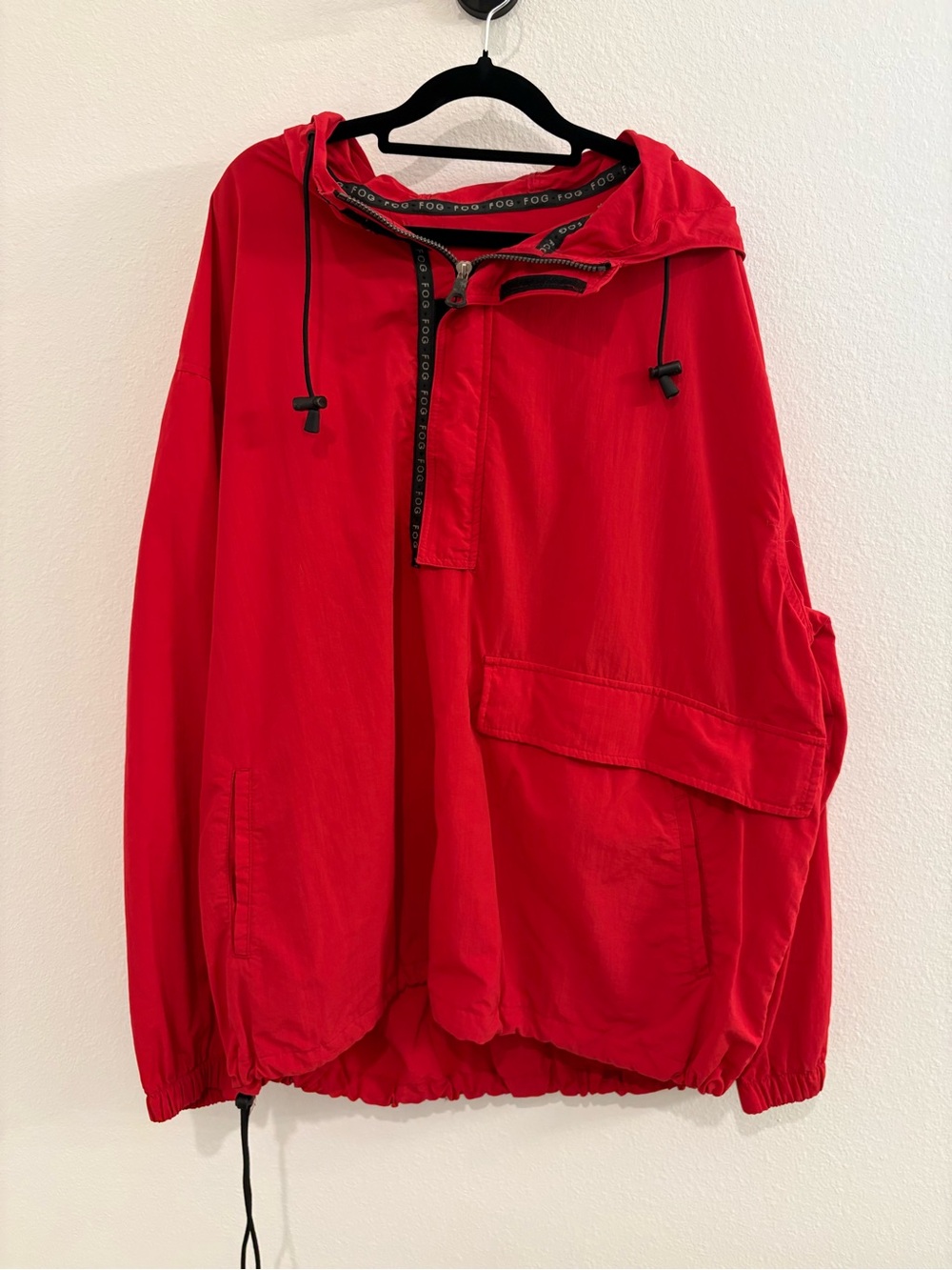 London Fog Vintage Unisex Red Pullover Hooded Jacket